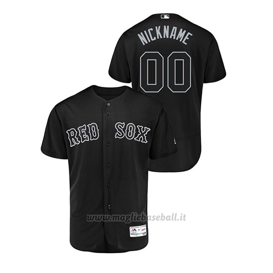 Maglia Baseball Hombre Boston Red Sox Personalizzate 2019 Players Weekend Autentico Nero